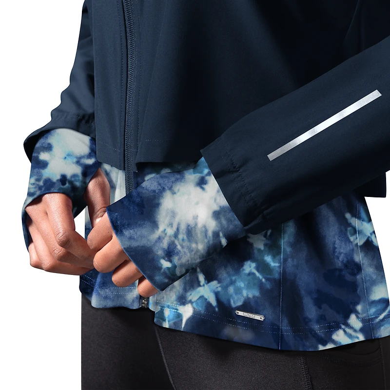 Women's MSX by Michael Strahan Navy New England Patriots Grace Raglan Full-Zip Running Jacket
