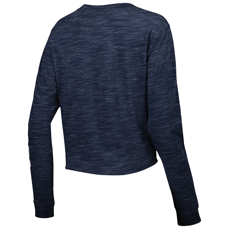 Women's New Era Navy England Patriots Crop Long Sleeve T-Shirt