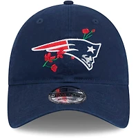 Women's New Era Navy New England Patriots Game Day Flower 9TWENTY Adjustable Hat