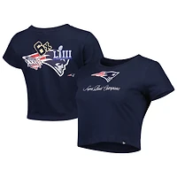 T-shirt New Era bleu marine pour femmes, England Patriots, champions historiques