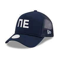 Casquette réglable New Era New England Patriots McGee Trucker 9FORTY pour femme bleu marine