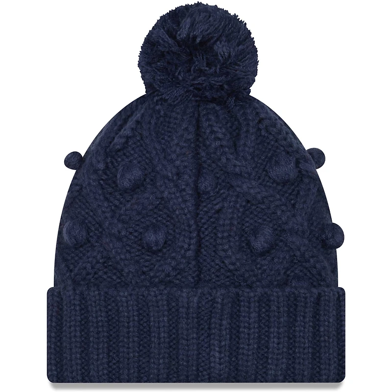 Bonnet en tricot à revers avec pompons pour femme New England Patriots bleu marine New Era - Bonnet