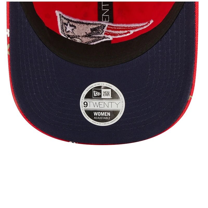 Women's New Era Red New England Patriots Logo Floral 9TWENTY - Adjustable Hat