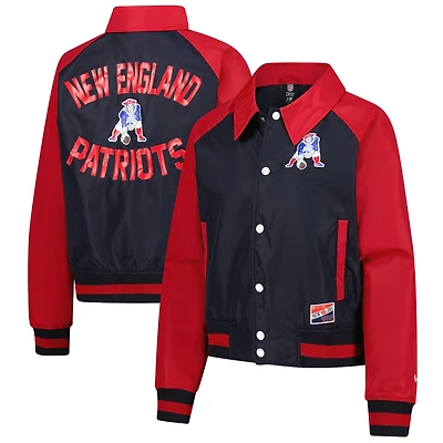 Veste raglan à boutons-pression New Era Royal England Patriots Coaches pour femme