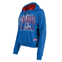 Sweat à capuche enfiler New Era Royal England Patriots Throwback Boxy pour femme