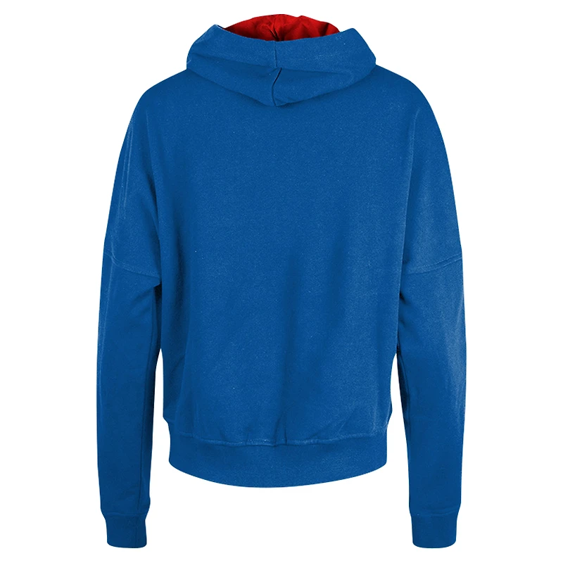 Sweat à capuche enfiler New Era Royal England Patriots Throwback Boxy pour femme