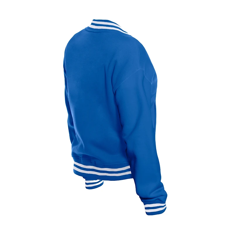 Women's New Era Royal England Patriots Throwback Fleece Full-Snap Jacket