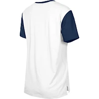Women's New Era  White/Navy England Patriots Third Down Colorblock T-Shirt