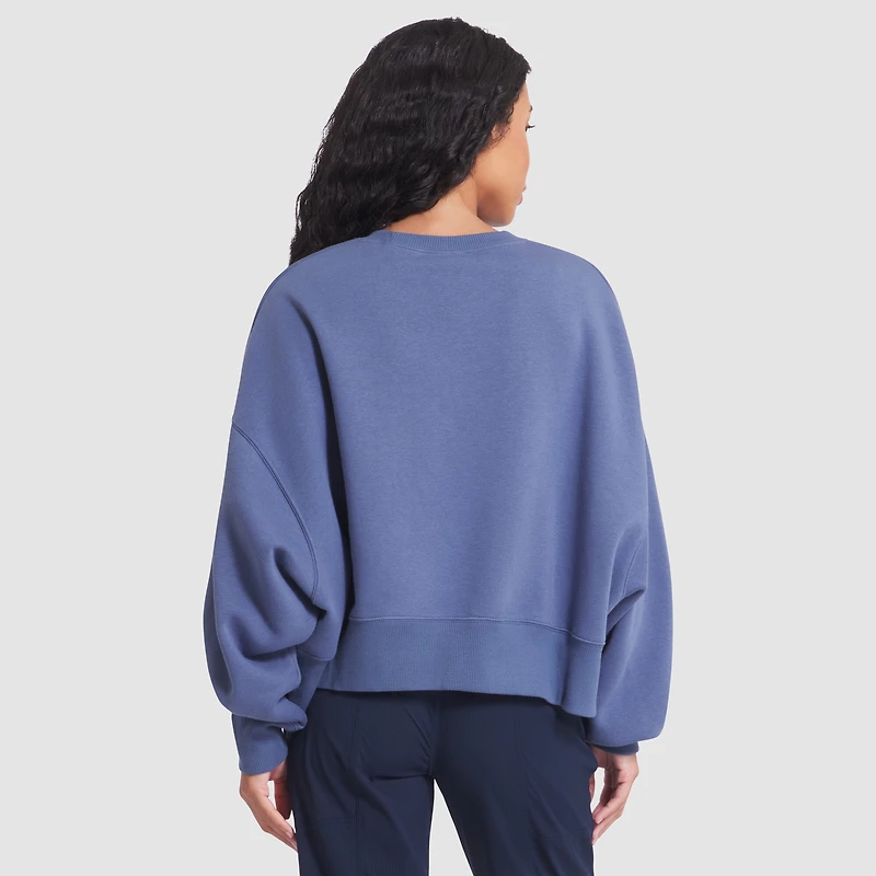 Sweat-shirt en molleton surdimensionné Phoenix de la collection Rivalries 2025 des New England Patriots Nike Storm Blue pour femme