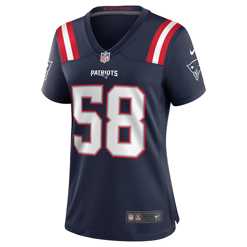 Maillot Nike Anfernee Jennings bleu marine pour femme des New England Patriots