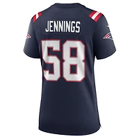 Maillot Nike Anfernee Jennings bleu marine pour femme des New England Patriots