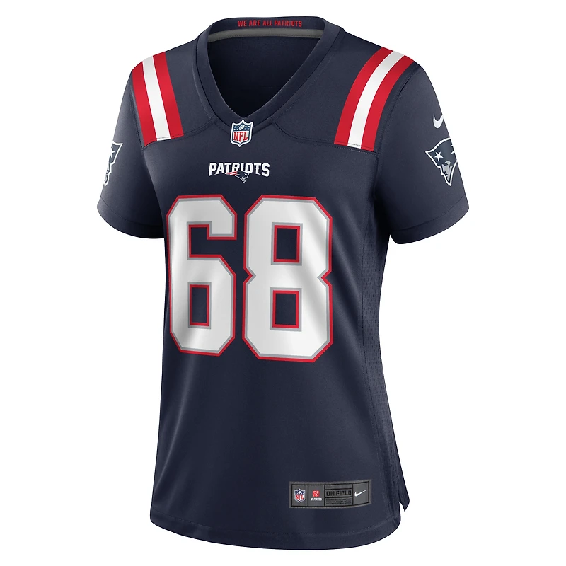 Maillot de match Nike Atonio Mafi bleu marine des New England Patriots pour femme