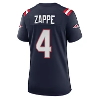 Maillot de match Nike Bailey Zappe bleu marine des New England Patriots pour femme
