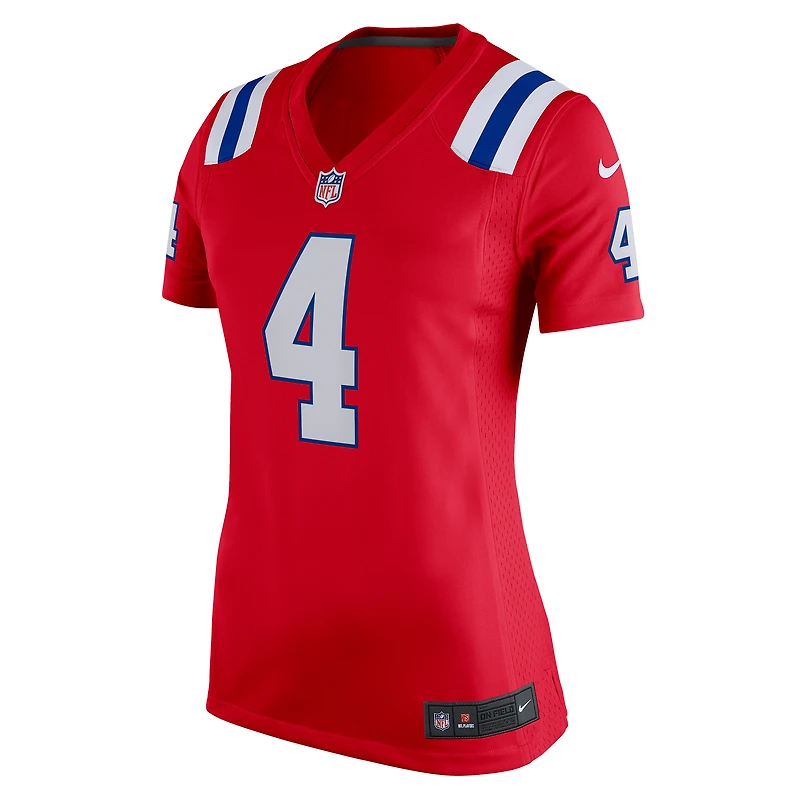 Women's Nike Bailey Zappe Red New England Patriots Team Game Jersey