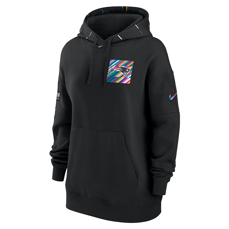 Sweat à capuche pour femme Nike New England Patriots 2023 NFL Crucial Catch Club noir