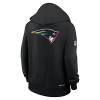 Sweat à capuche Nike noir Dri-FIT NFL Crucial Catch Sideline pour femme, modèle 2025 des New England Patriots