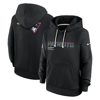 Sweat à capuche Nike noir Dri-FIT NFL Crucial Catch Sideline pour femme, modèle 2025 des New England Patriots