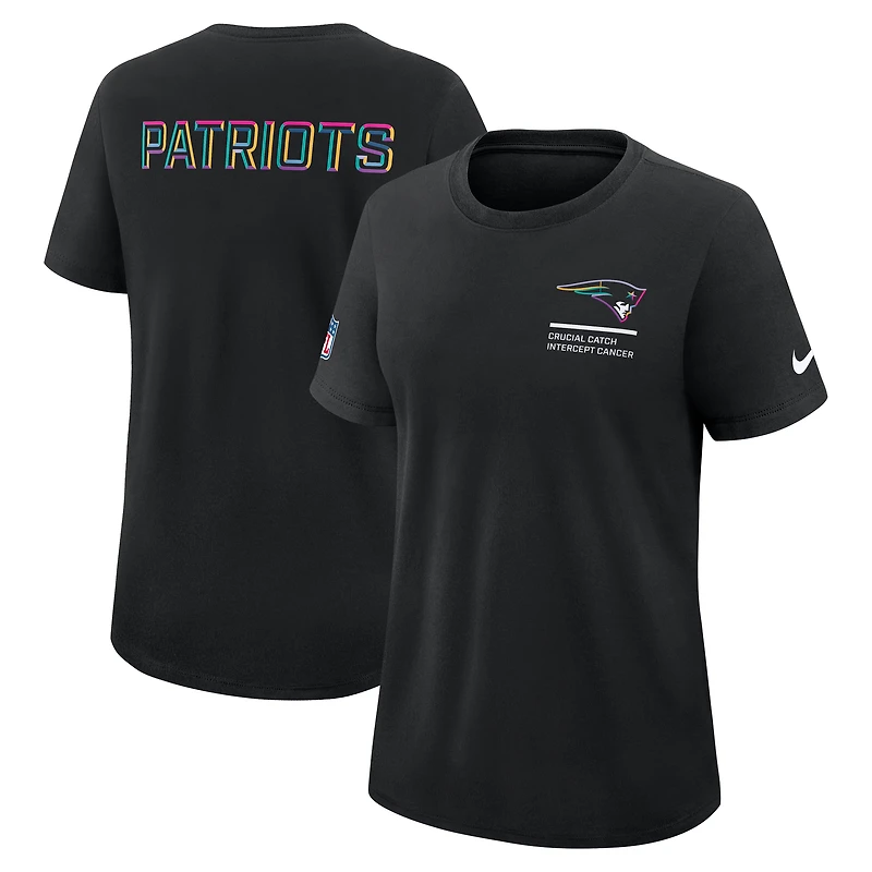 T-shirt Nike noir New England Patriots 2025 NFL Crucial Catch Tri-Blend Dri-FIT pour femme