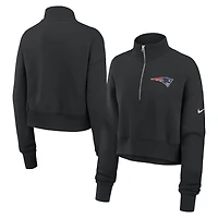 Women's Nike New England Patriots Legacy Phoenix Fleece Cropped Half-Zip Sweatshirt