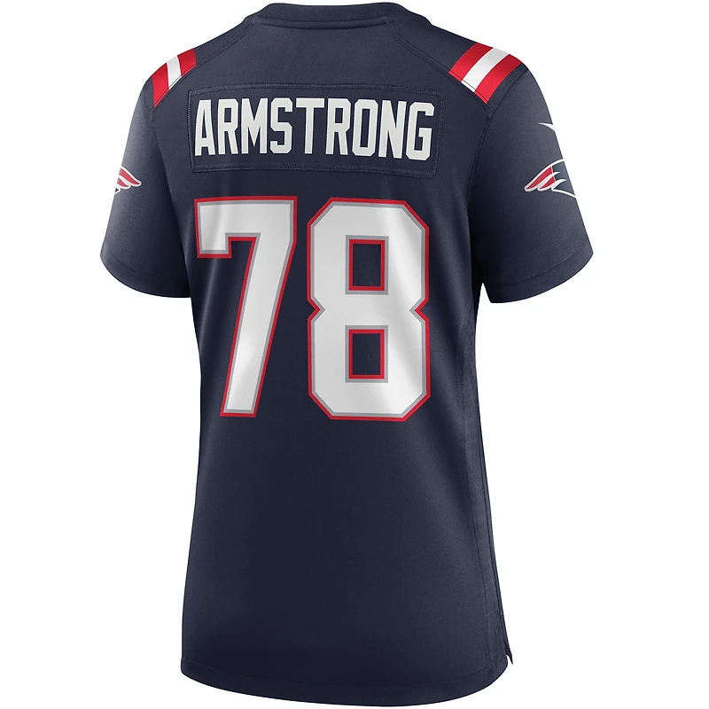 Maillot de joueur retraité Nike Bruce Armstrong Navy New England Patriots Game pour femme