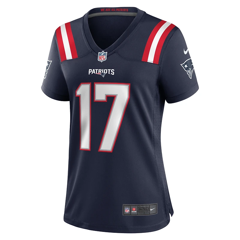 Maillot Nike Bryce Baringer bleu marine pour femme des New England Patriots