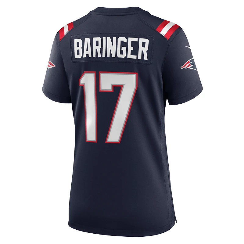 Maillot Nike Bryce Baringer bleu marine pour femme des New England Patriots