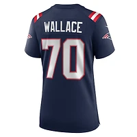 Maillot Nike Caedan Wallace bleu marine pour femme des New England Patriots
