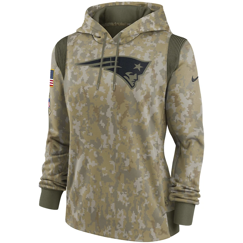 Nike Camo New England Patriots 2021 Salute To Service pour femme - Therma Performance Pullover Hoodie