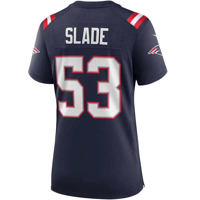 Maillot de joueur retraité Nike Chris Slade pour femme des New England Patriots Game, bleu marine