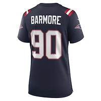 Maillot Nike Christian Barmore bleu marine pour femme des New England Patriots
