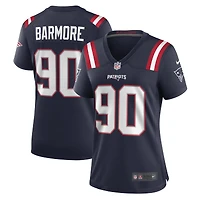 Maillot Nike Christian Barmore bleu marine pour femme des New England Patriots