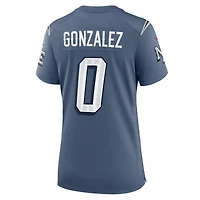 Women's Nike Christian Gonzalez Storm Blue New England Patriots 2025 Rivalries Collection Game Jersey