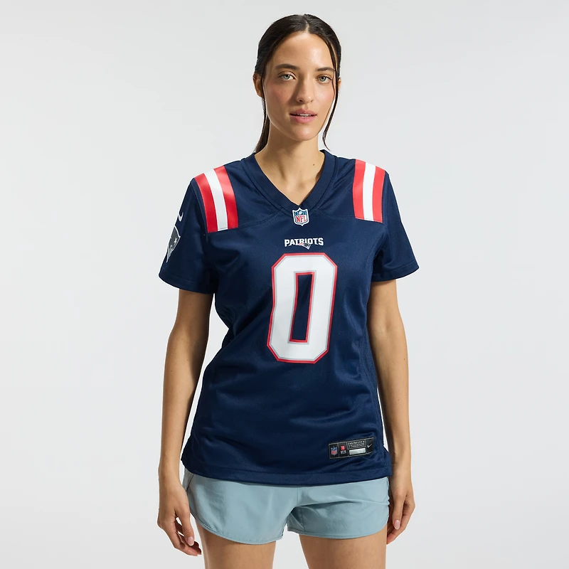 Women's Nike Christian Gonzalez Navy New England Patriots Team Game Jersey