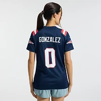 Maillot de match Nike Christian Gonzalez bleu marine New England Patriots pour femme