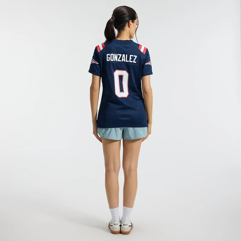 Women's Nike Christian Gonzalez Navy New England Patriots Team Game Jersey
