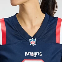 Maillot de match Nike Christian Gonzalez bleu marine New England Patriots pour femme