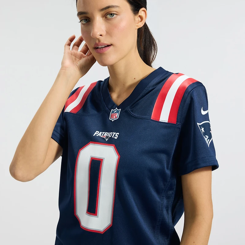 Women's Nike Christian Gonzalez Navy New England Patriots Team Game Jersey