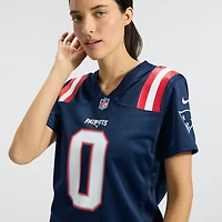 Women's Nike Christian Gonzalez  Navy New England Patriots Team Game Jersey