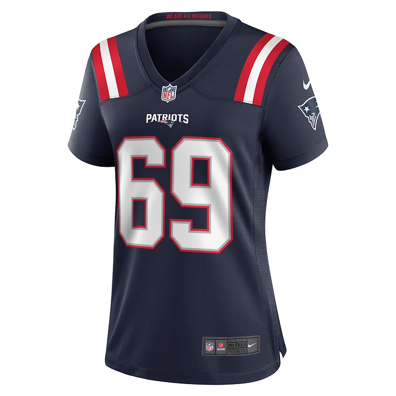 Maillot Nike Cole Strange bleu marine pour femme des New England Patriots