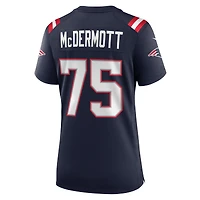 Maillot de match Nike Conor McDermott bleu marine des New England Patriots pour femme