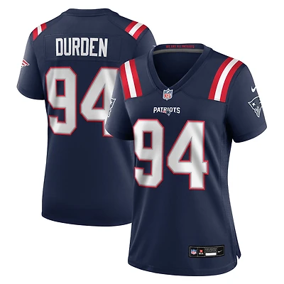 Maillot de match Nike Cory Durden bleu marine des New England Patriots pour femme