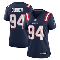 Maillot de match Nike Cory Durden bleu marine des New England Patriots pour femme