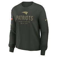 Women's Nike Dark Green New England Patriots 2025 Salute to Service Sideline Dri-FIT Long Sleeve T-Shirt