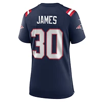 Maillot Nike D.J. James bleu marine pour femme des New England Patriots