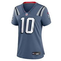 Women's Nike Drake Maye Storm Blue New England Patriots 2025 Rivalries Collection Game Jersey