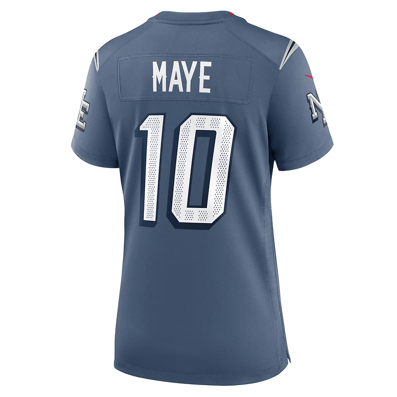 Women's Nike Drake Maye Storm Blue New England Patriots 2025 Rivalries Collection Game Jersey