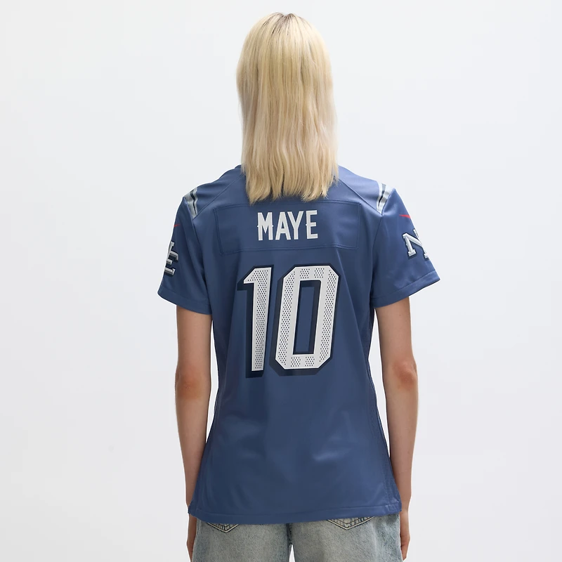 Women's Nike Drake Maye Storm Blue New England Patriots 2025 Rivalries Collection Game Jersey