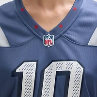 Women's Nike Drake Maye Storm Blue New England Patriots 2025 Rivalries Collection Game Jersey