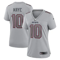 Women's Nike Drake Maye Gray New England Patriots Fashion Atmosphere Game Jersey
