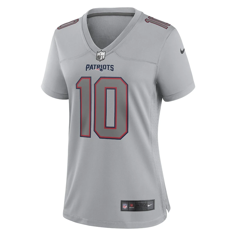 Women's Nike Drake Maye Gray New England Patriots Fashion Atmosphere Game Jersey
